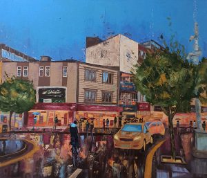 Gazi Durmaz,Yağmurlu Bir Günden, 25.01.2022, 60x70cm, Tuval Üzerine Akrilik Boya, Kırıkkale 800tl