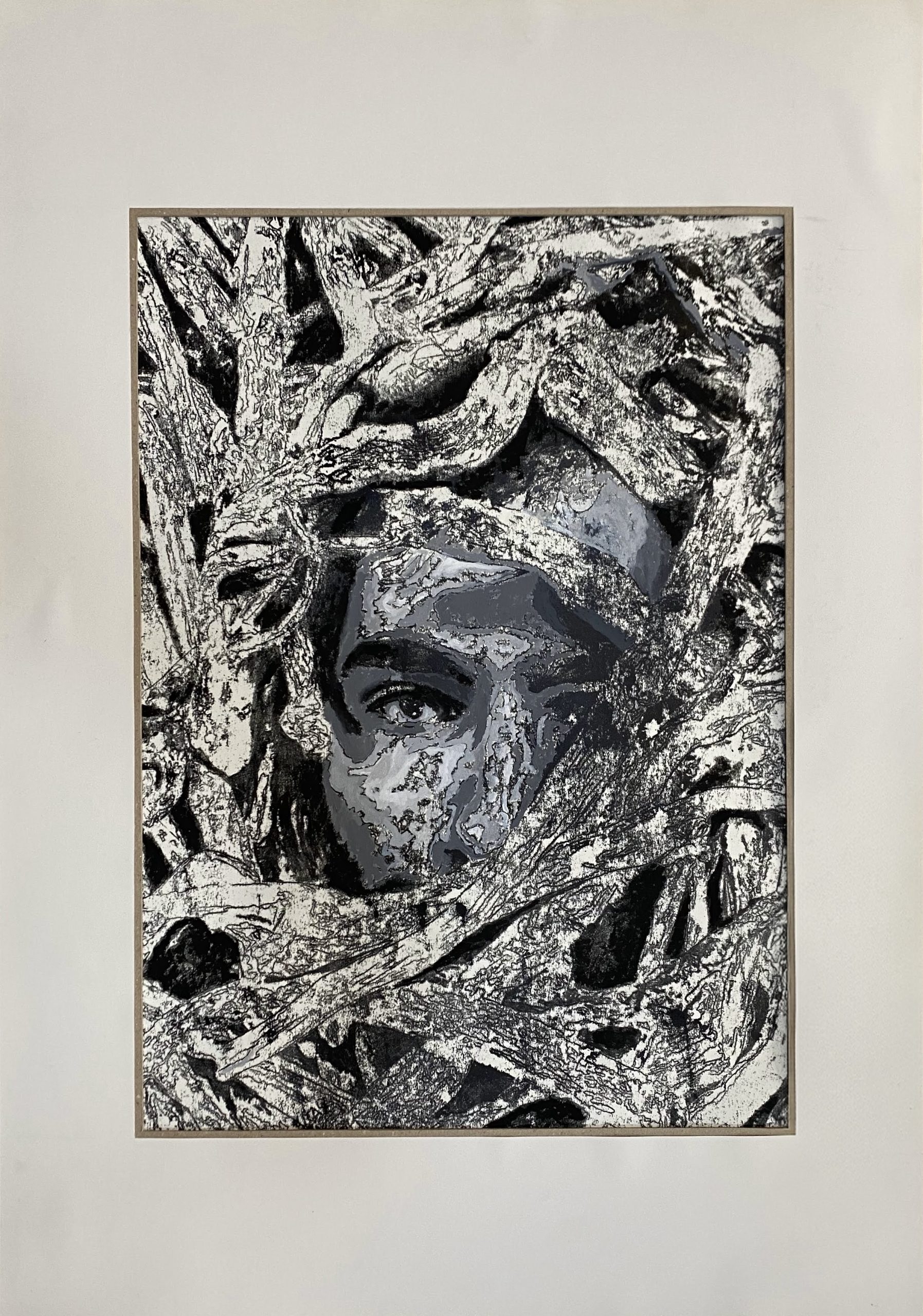 Emrullah Sayın , Halet-i Ruhiye-1, 2025 , Monotip baskı Karışık Teknik, 70x100cm