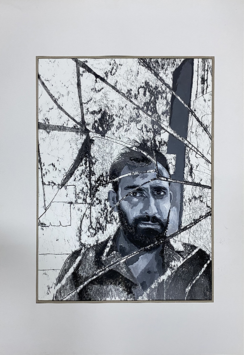 Emrullah Sayın , Halet-i Ruhiye-2, 2025 , Monotip baskı Karışık Teknik, 70x100cm